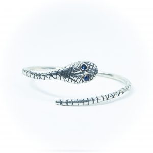 pulsera serpiente plata zafiros